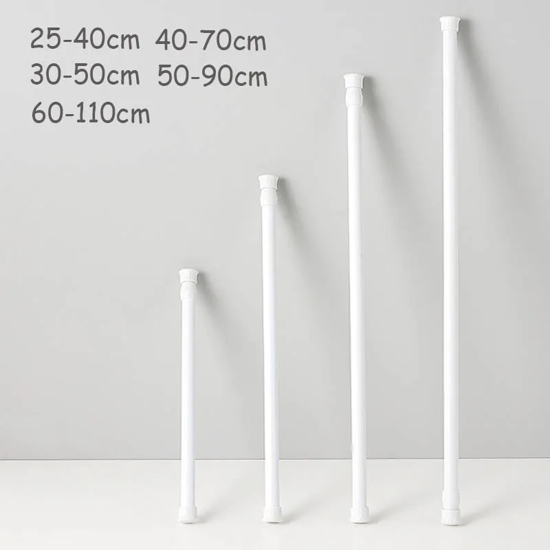 Home Bathroom Window - 25-110cm pegas dipasang batang dapat diperpanjang
