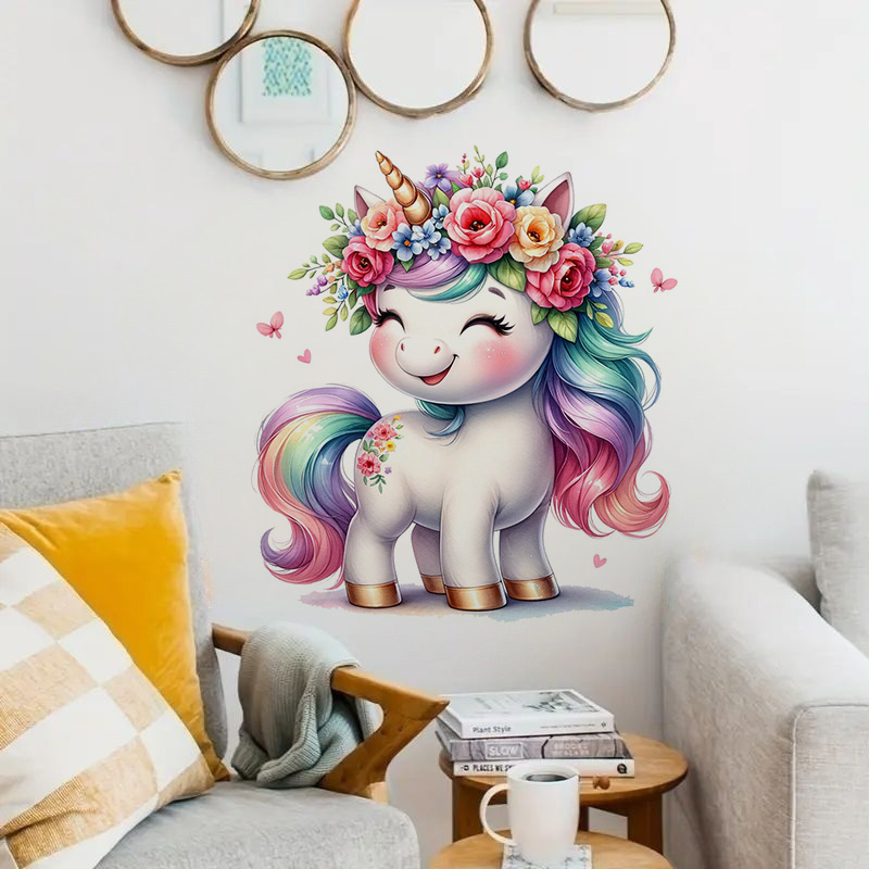 Home Bathroom Window - Stiker Unicorn cat air, stiker dinding