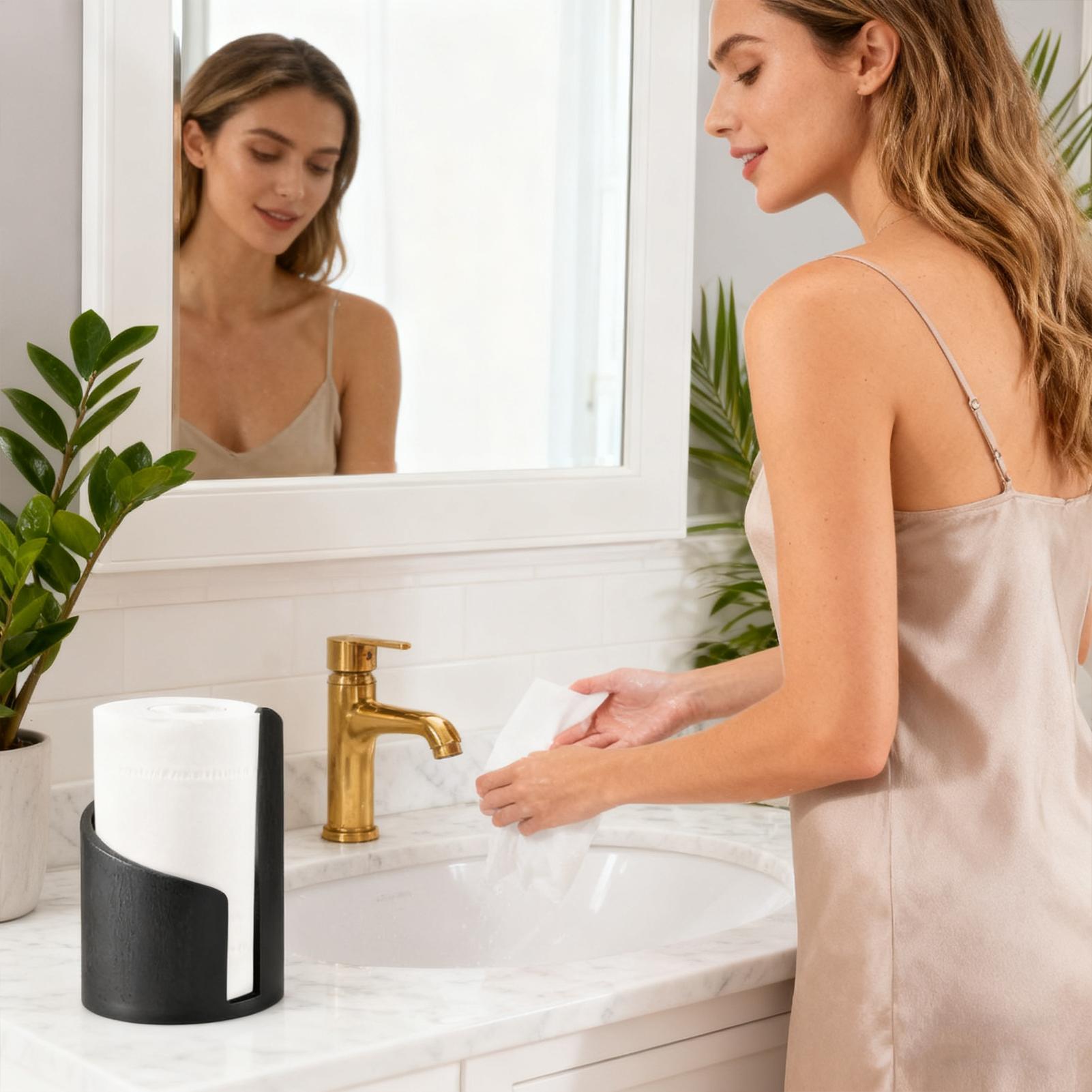 Home Bathroom Towel Dispenser - Tempat Tisu Kayu Gaya Farmhouse, Dispenser
