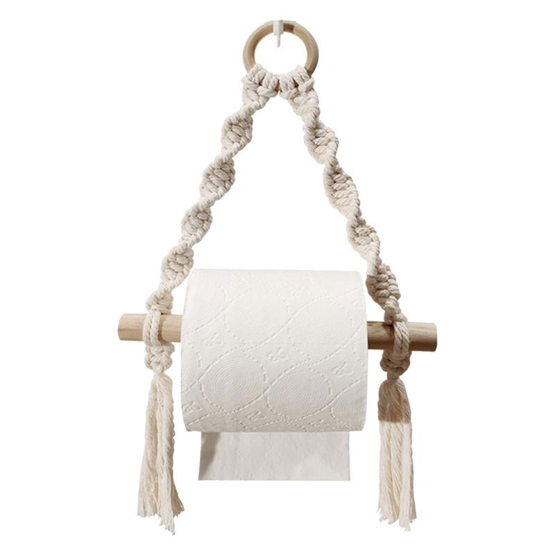 Home Bathroom Towel Dispenser - Tempat tisu Toilet kayu anyaman tangan