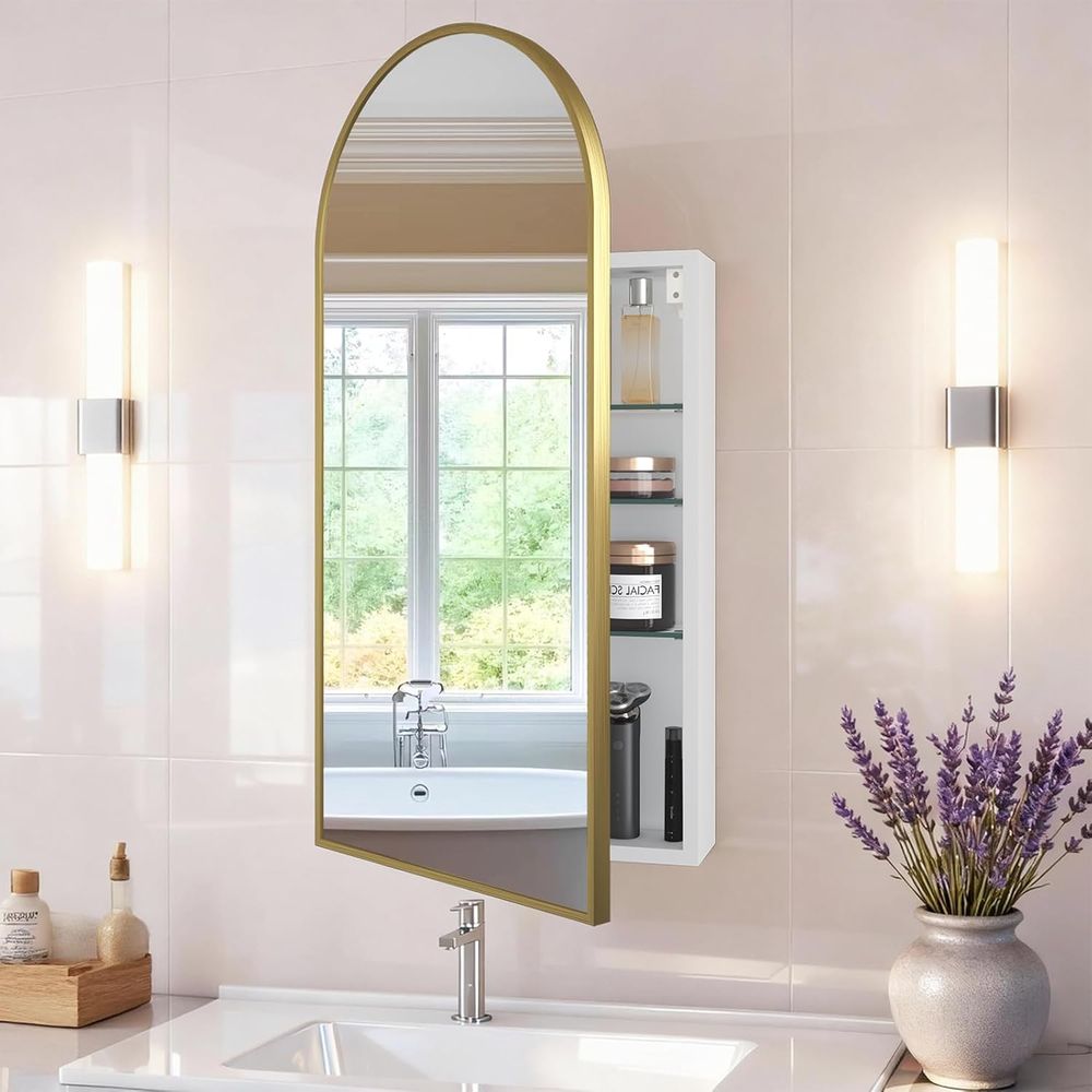 Bathroom Cabinet Mirror - Lemari Obat Kamar Mandi Lengkung Emas