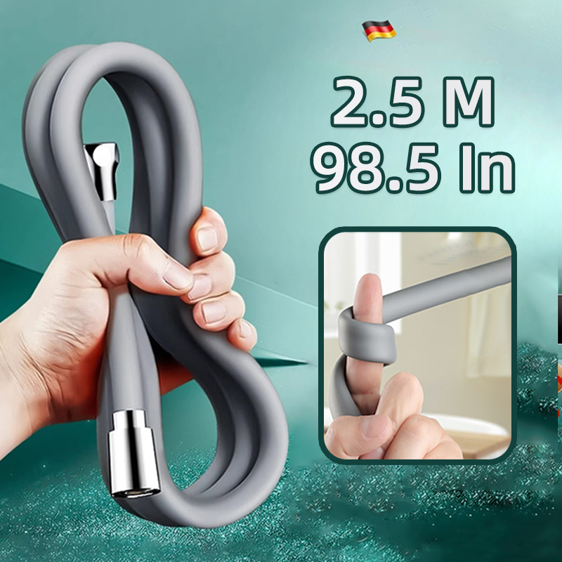 Home Bathroom Equipment - Selang Pancuran Silikon Ekstra Panjang Abu-abu