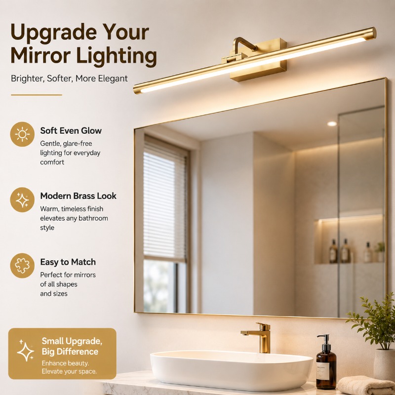Bathroom Cabinet Mirror - Lampu Cermin LED Vintage 40cm 55cm