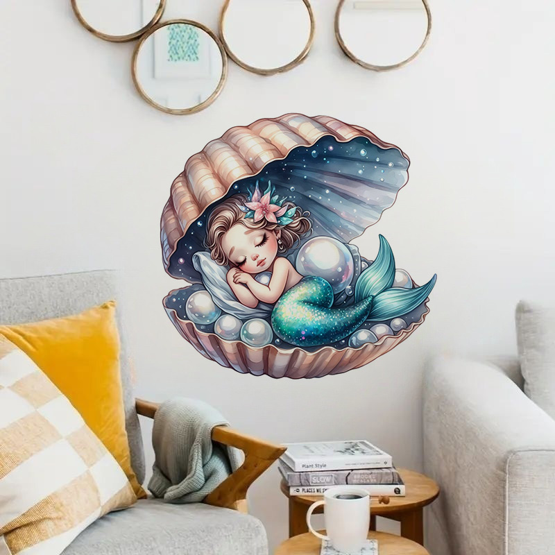 Home Bathroom Window - Stiker putri duyung cantik, stiker dinding