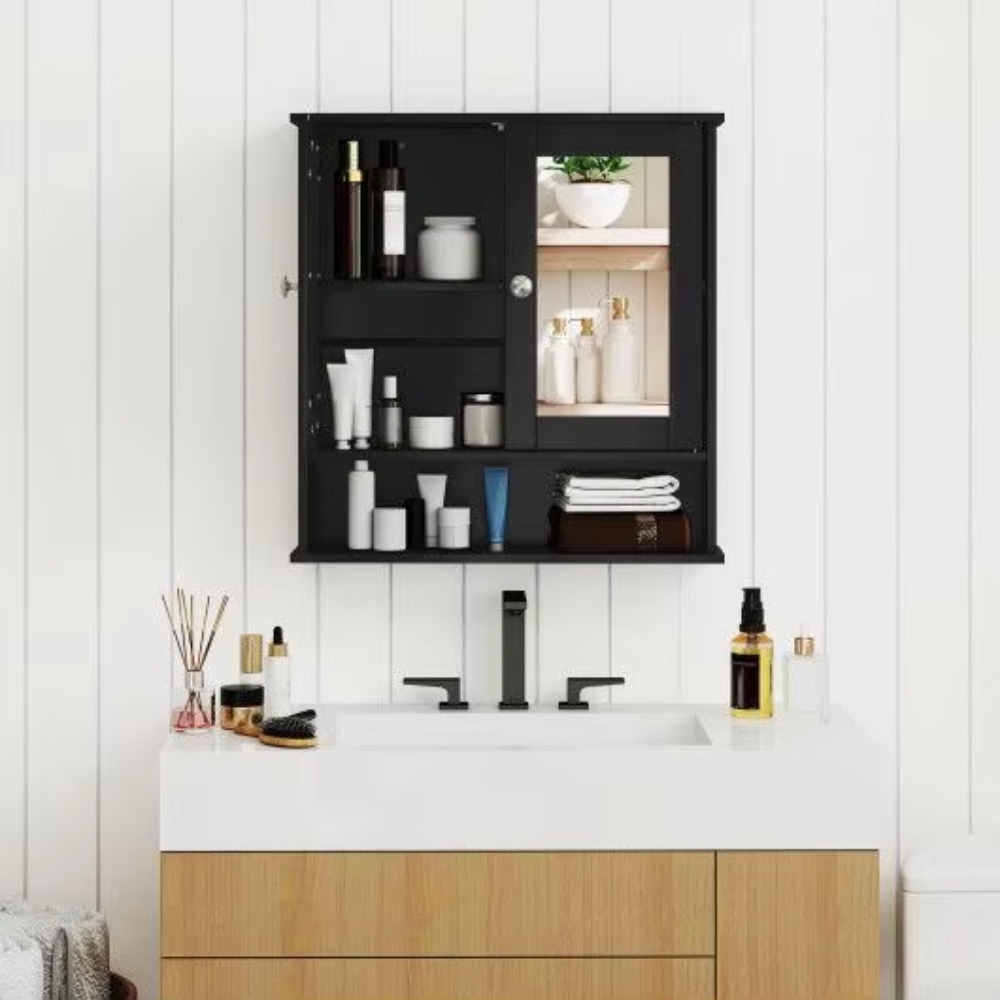 Bathroom Cabinet Mirror - Organizer Dinding Kamar Mandi dengan Kabinet
