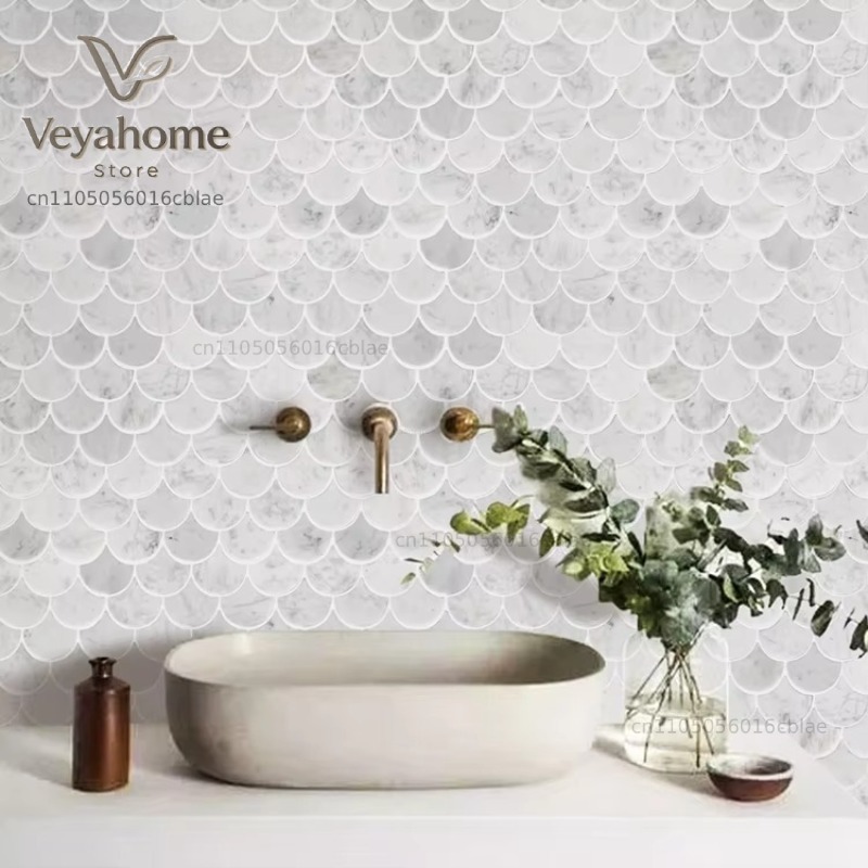 Ubin Mosaik Marmer Berpola Sis - Home Bathroom Tiles ulasan dan harga
