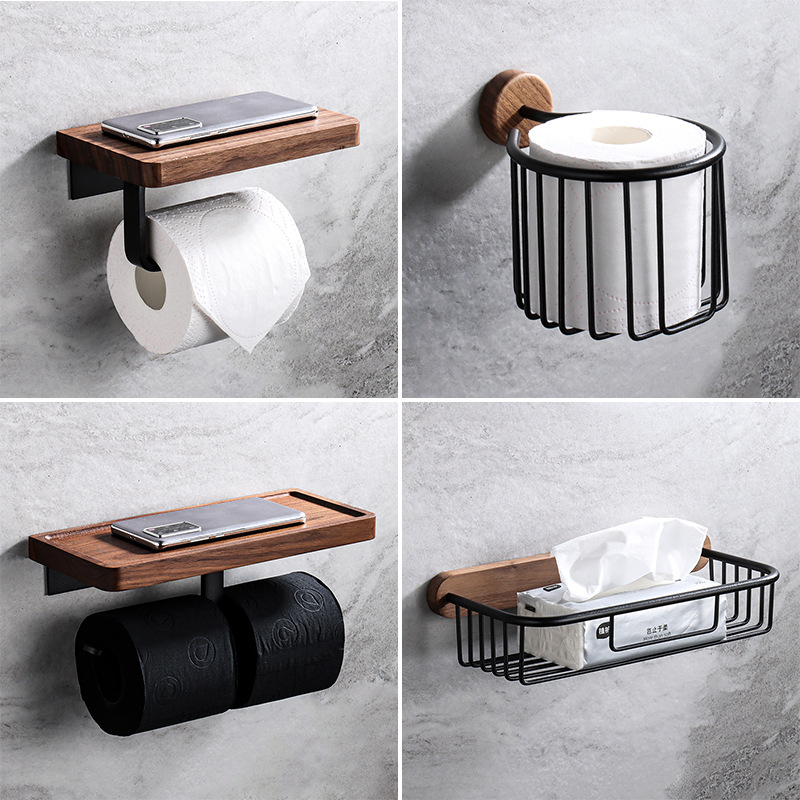 Tempat Tisu Kayu Solid Tanpa B - Home Bathroom Towel Dispenser ulasan dan harga