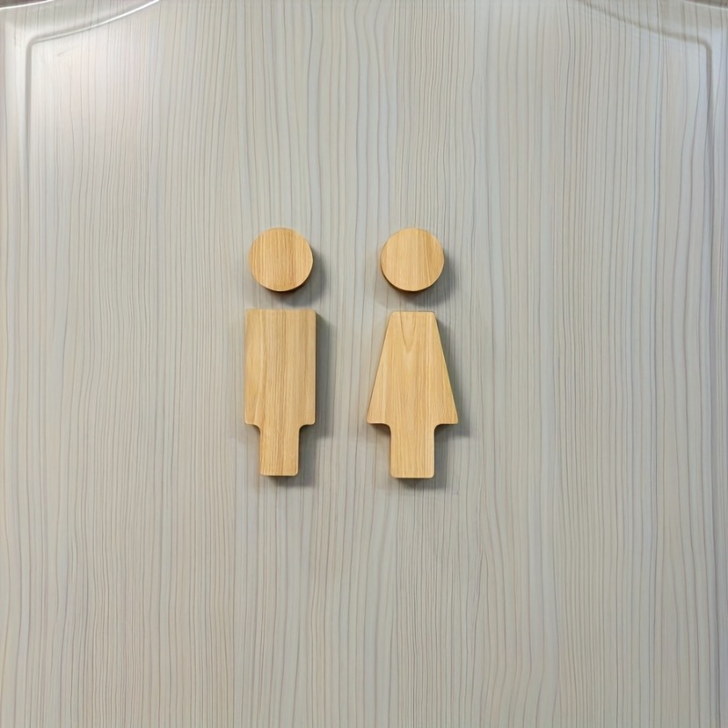 2 Buah Tanda Kamar Mandi Kayu  - Home Bathroom Equipment ulasan dan harga