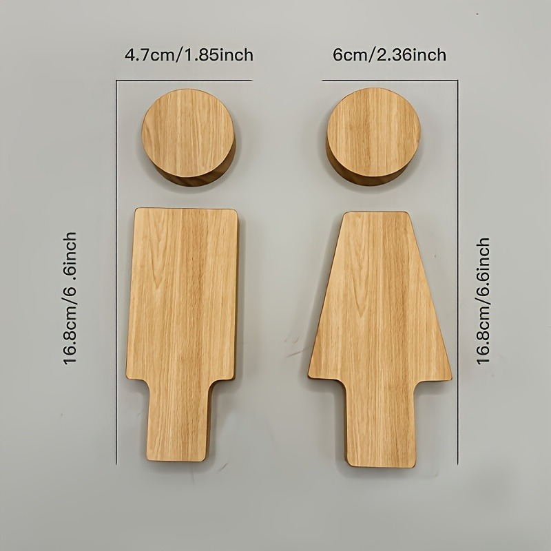 2 Buah Tanda Kamar Mandi Kayu  - Home Bathroom Equipment ulasan dan harga