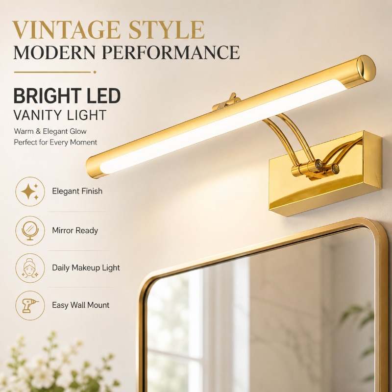 Lampu Cermin LED Vintage 40cm  - Bathroom Cabinet Mirror ulasan dan harga