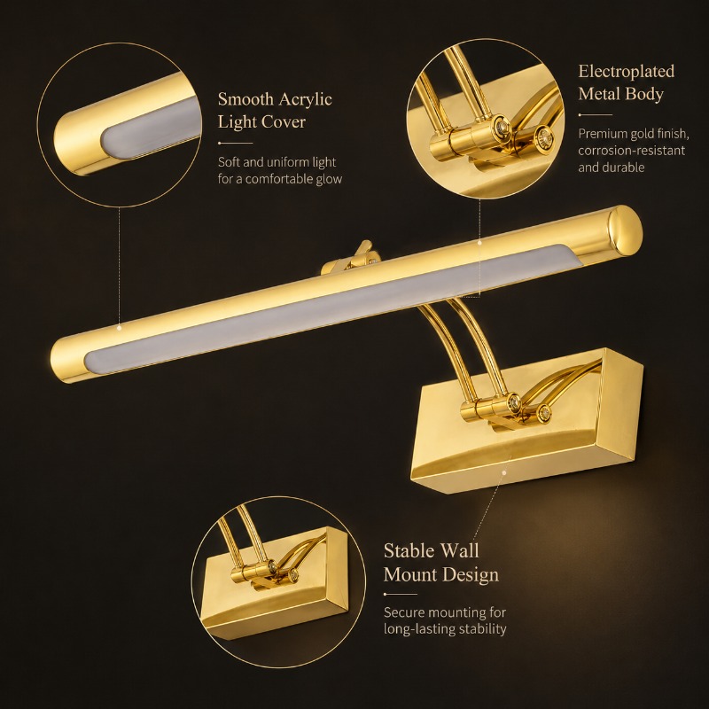Lampu Cermin LED Vintage 40cm  - Bathroom Cabinet Mirror ulasan dan harga