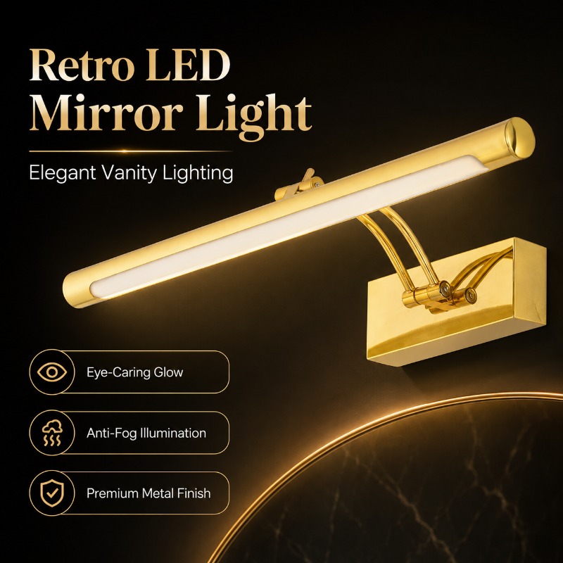 Lampu Cermin LED Vintage 40cm  - Bathroom Cabinet Mirror ulasan dan harga