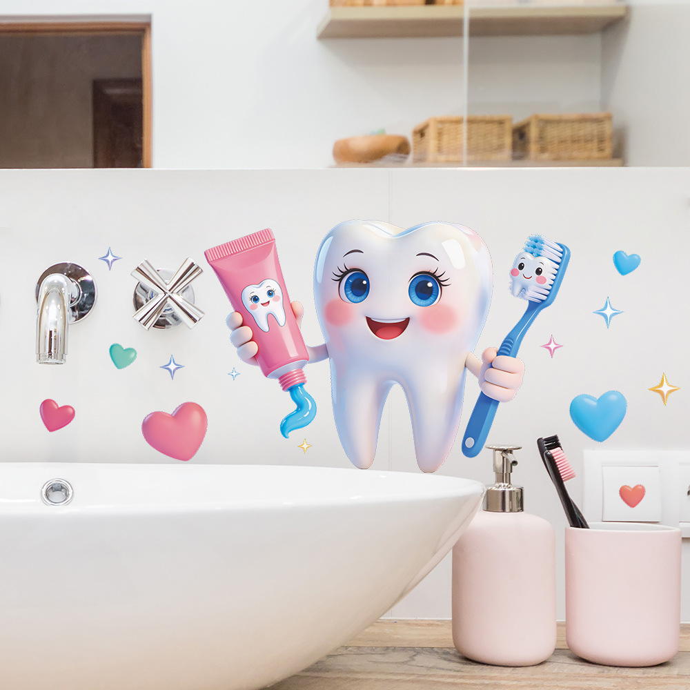 Stiker Dinding Desain Gigi Kar - Home Bathroom Wash Basin ulasan dan harga