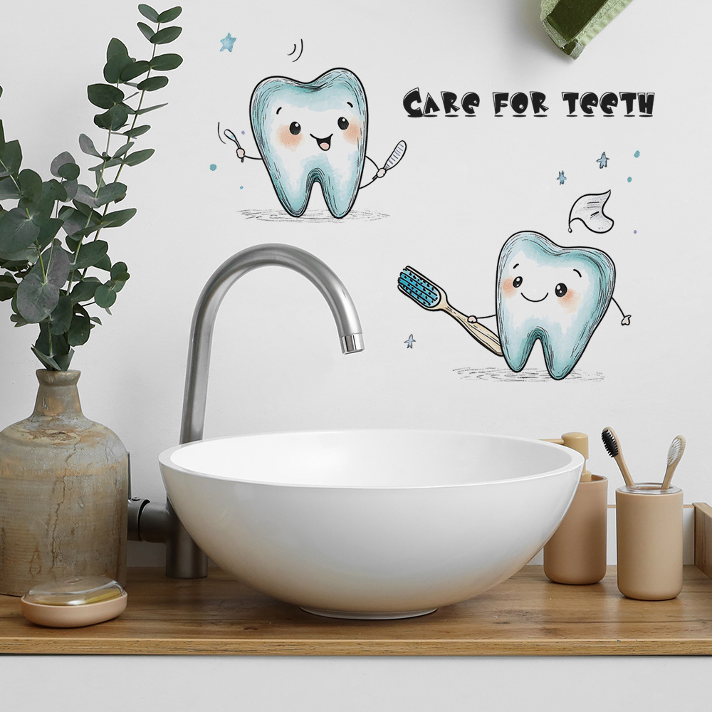 Stiker Dinding Desain Gigi Kar - Home Bathroom Wash Basin ulasan dan harga
