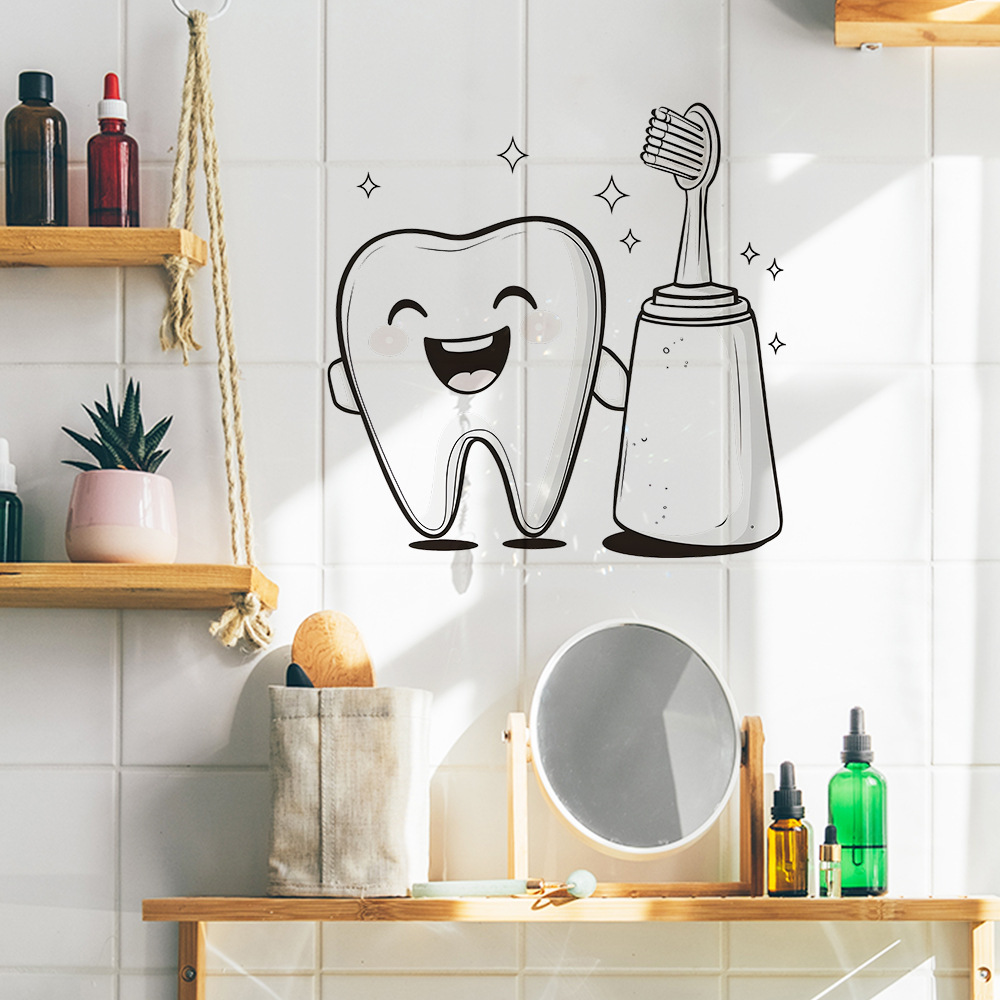 Stiker Dinding Desain Gigi Kar - Home Bathroom Wash Basin ulasan dan harga
