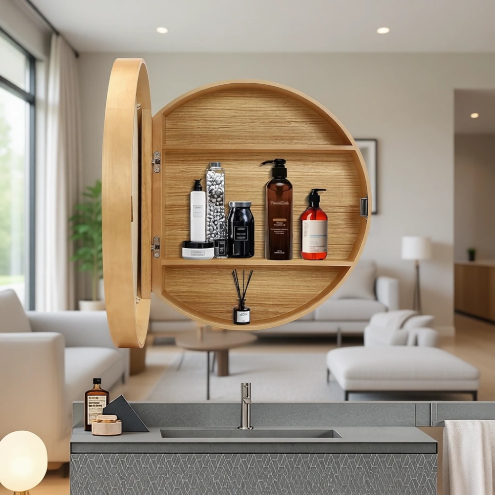 Kabinet Cermin Kayu Dua Fungsi - Bathroom Cabinet Mirror ulasan dan harga