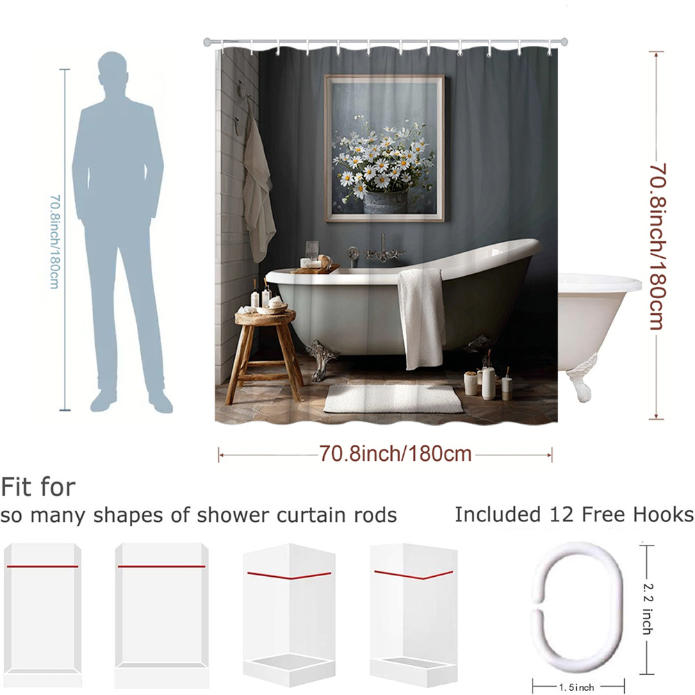 Tirai Mandi Tahan Air Tirai Ka - Home Bathroom Spa ulasan dan harga