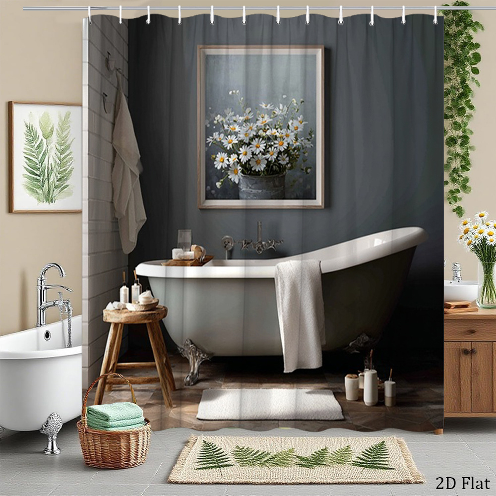 Tirai Mandi Tahan Air Tirai Ka - Home Bathroom Spa ulasan dan harga