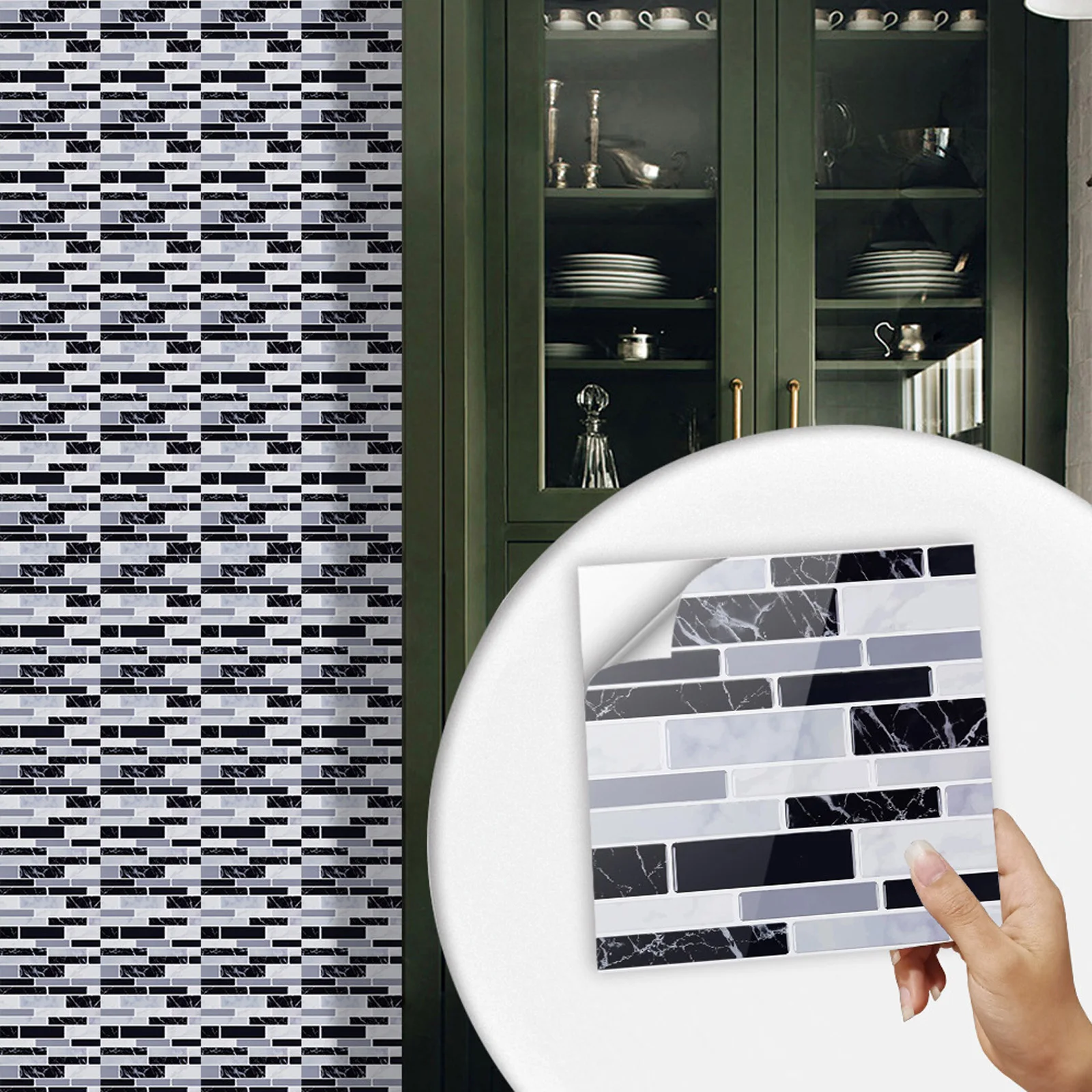 10x stiker ubin 3D mosaik berp - Home Bathroom Tiles ulasan dan harga