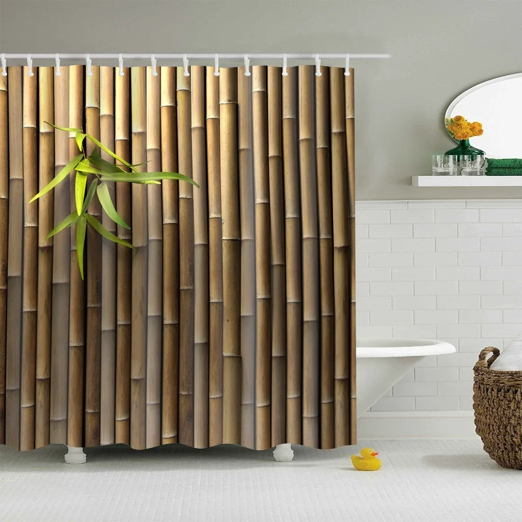 Set Tirai Mandi Seri Bambu Hij - Home Center Bathroom Accessories ulasan dan harga