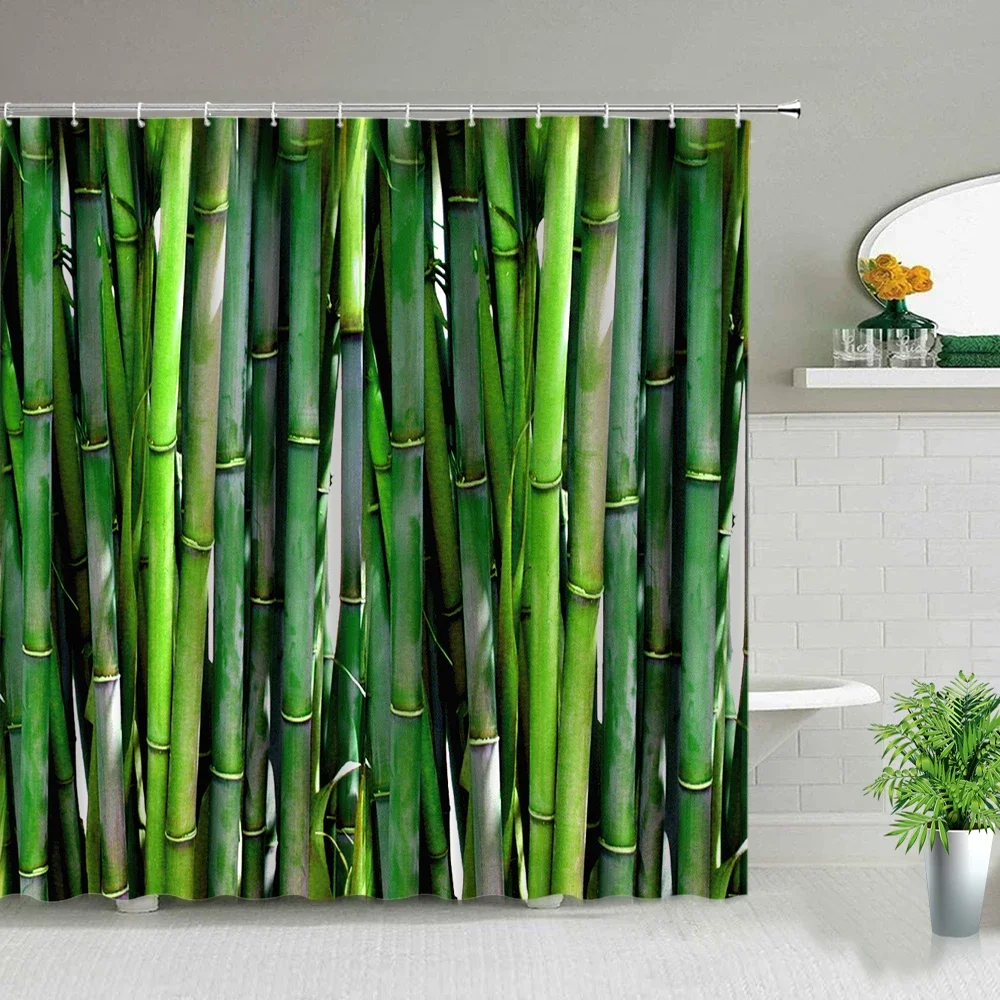 Set Tirai Mandi Seri Bambu Hij - Home Center Bathroom Accessories ulasan dan harga